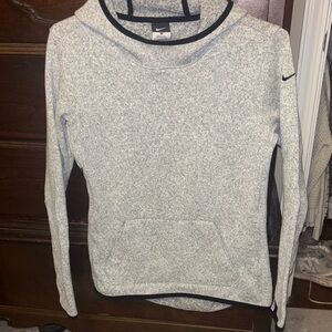 Nike Heather Light Gray Crewneck Sweater with Black Trim